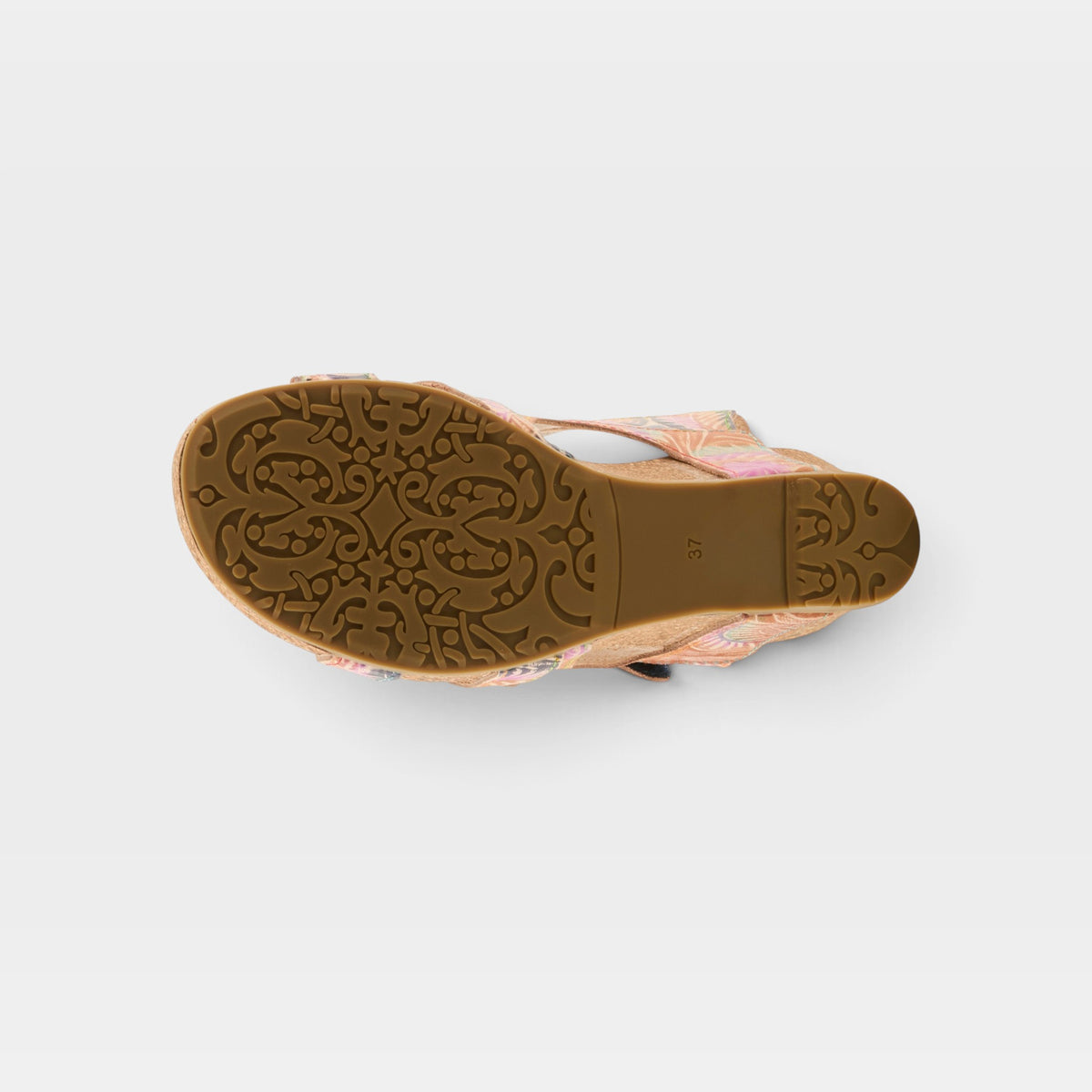 L'Artiste Bonvoyage sandals in Navy Multi, outsole view