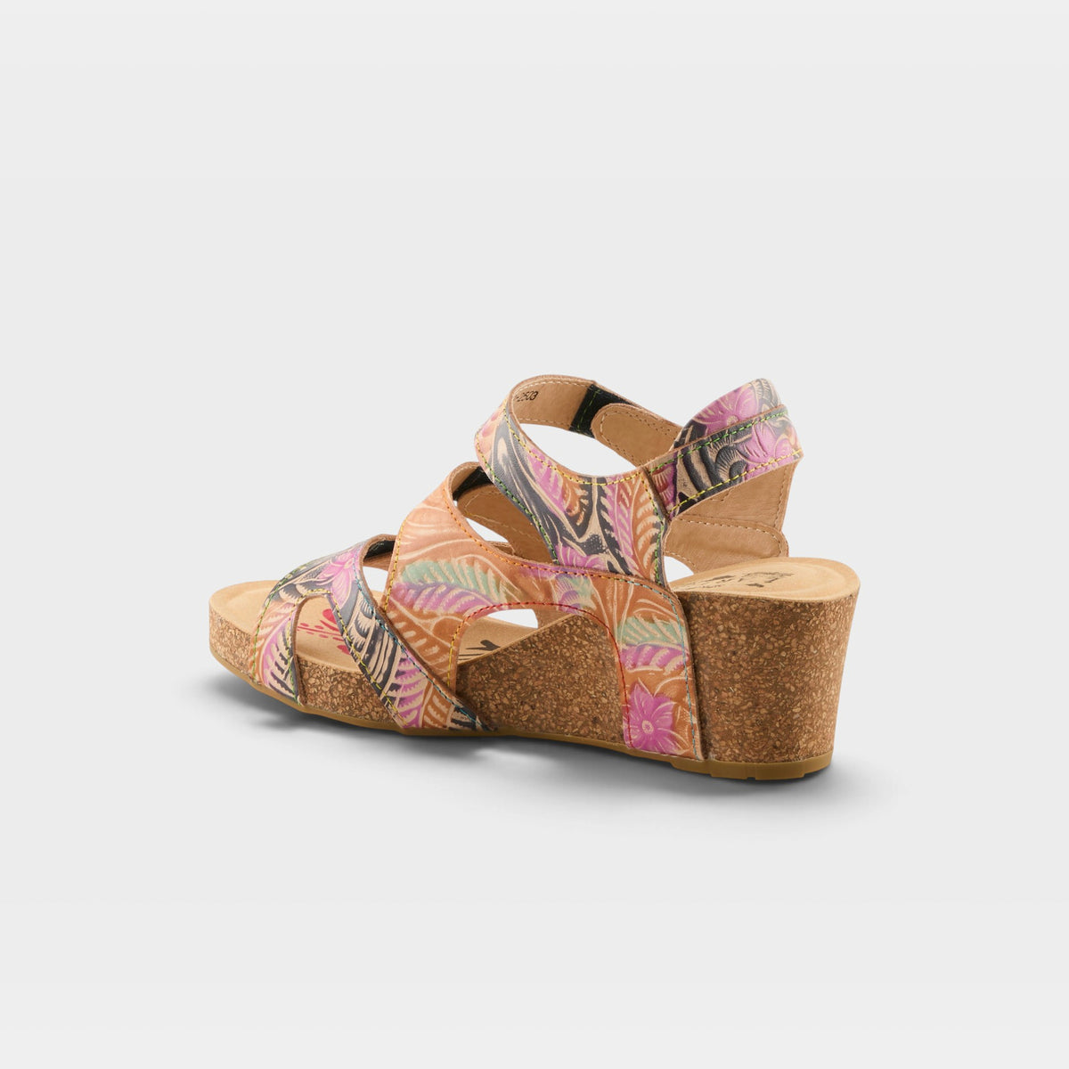 L'Artiste Bonvoyage sandals in Navy Multi, alternate angle view