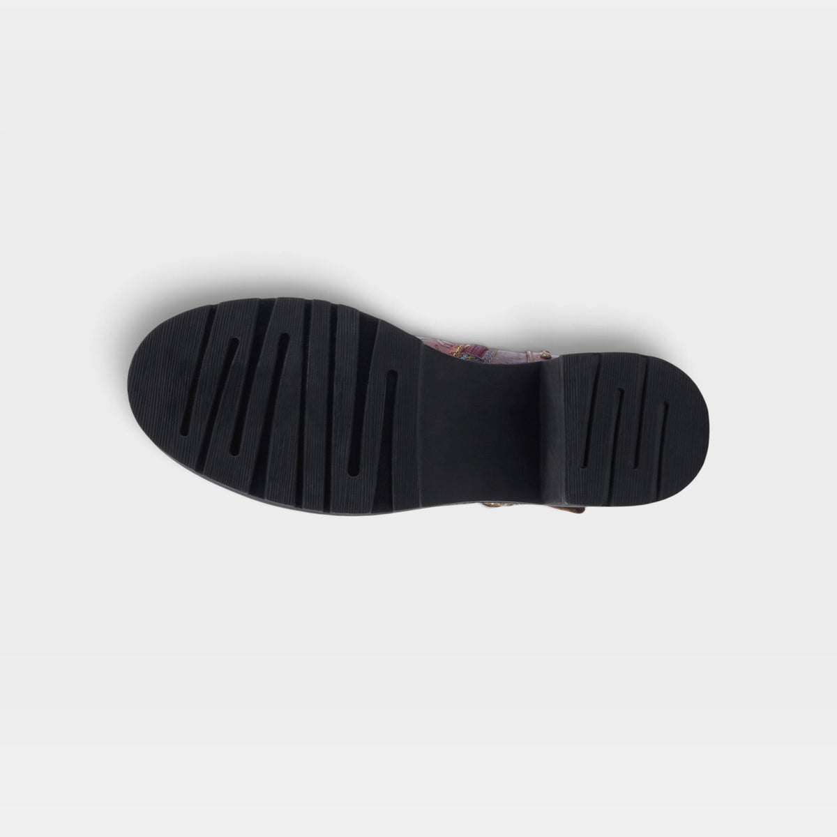 L'Artiste Branchout boots in Bordeaux Multi, outsole view