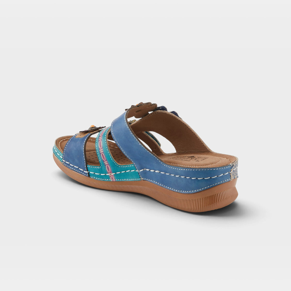 L'Artiste Brash sandals in Blue Multi, alternate angle view