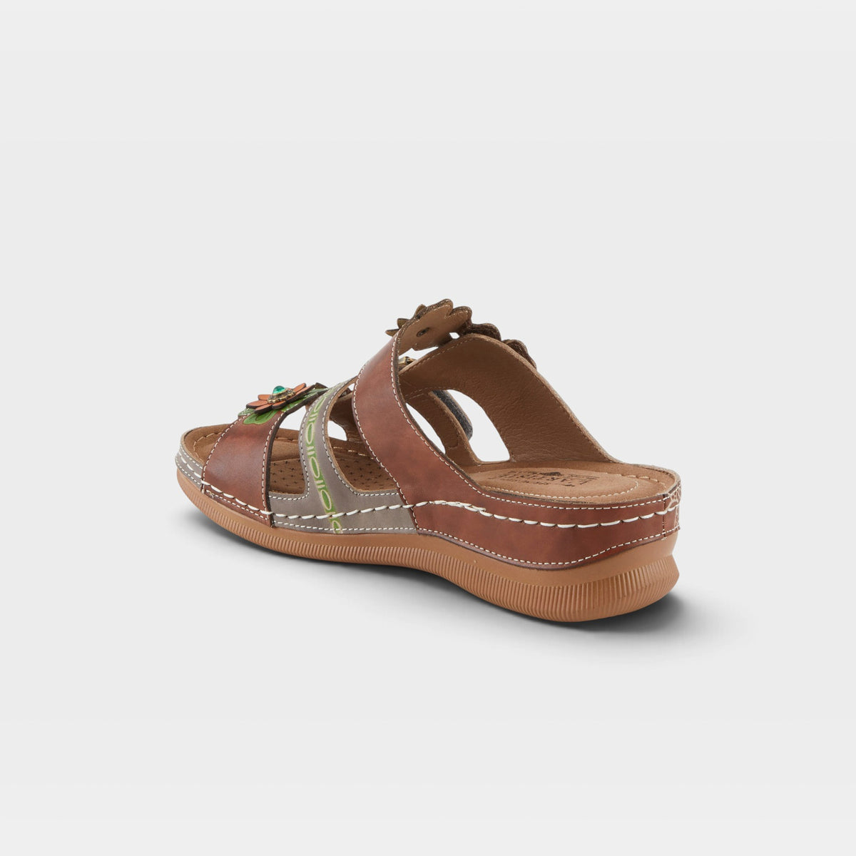 L'Artiste Brash sandals in Brown Multi, alternate angle view