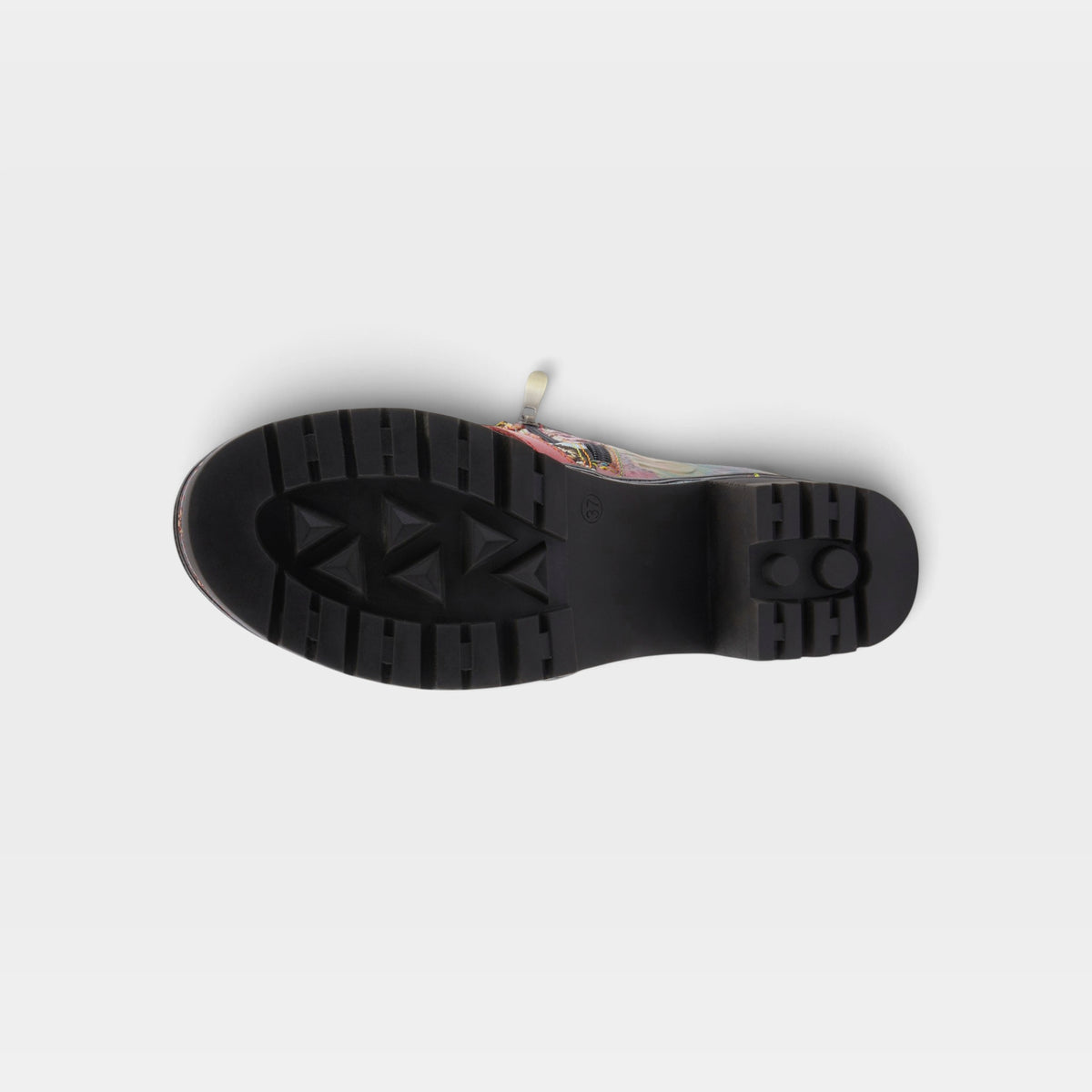 L'Artiste Brazen boots in Grey Multi, outsole view