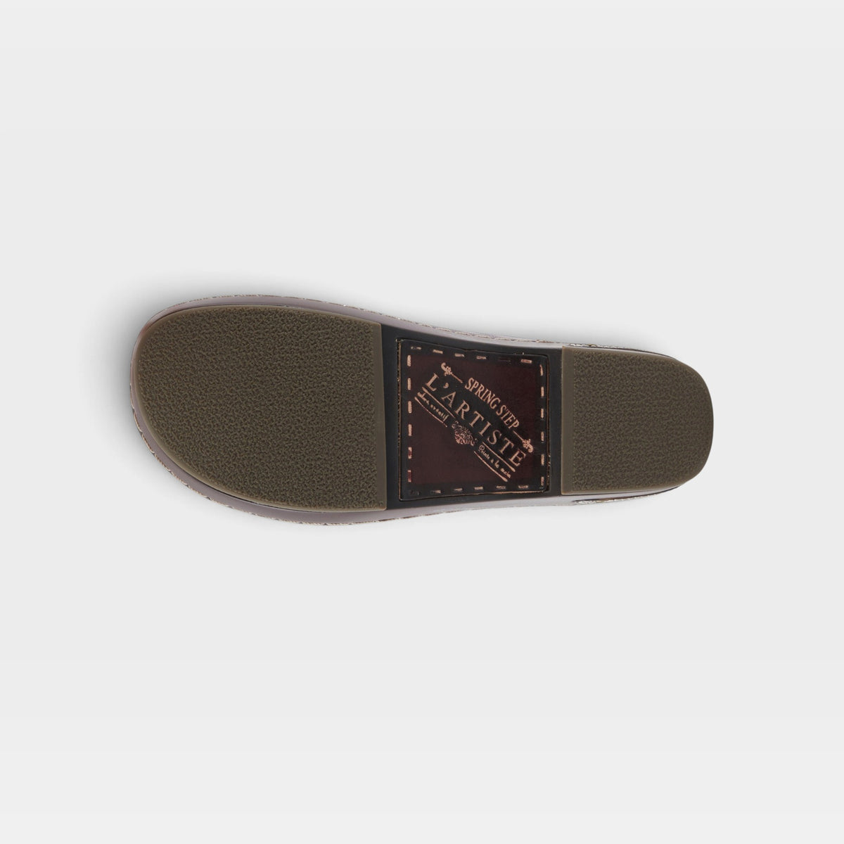 L'Artiste Burbank clogs in Bordeaux, outsole view