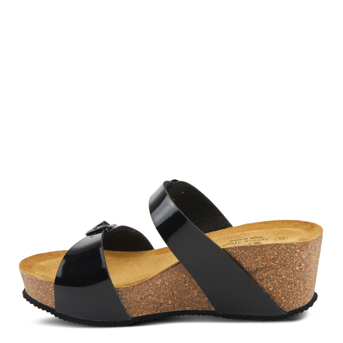 Spring Step SPRING STEP BYNUM SANDALS sandal in black patent with comfortable everyday design