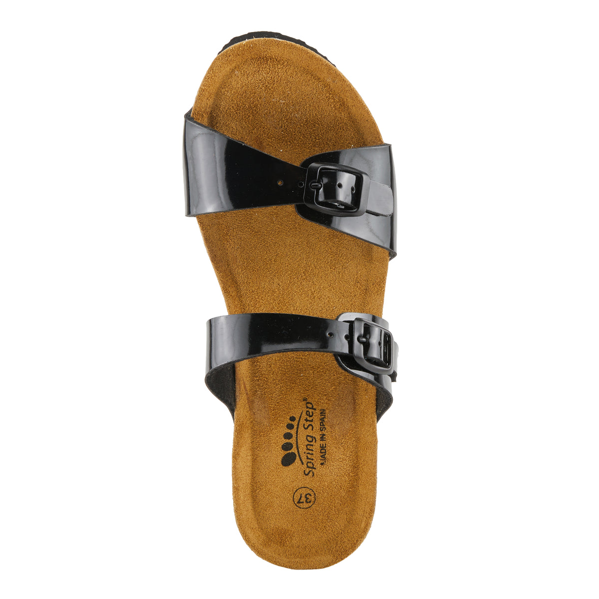 Spring Step SPRING STEP BYNUM SANDALS sandal in black patent with comfortable everyday design