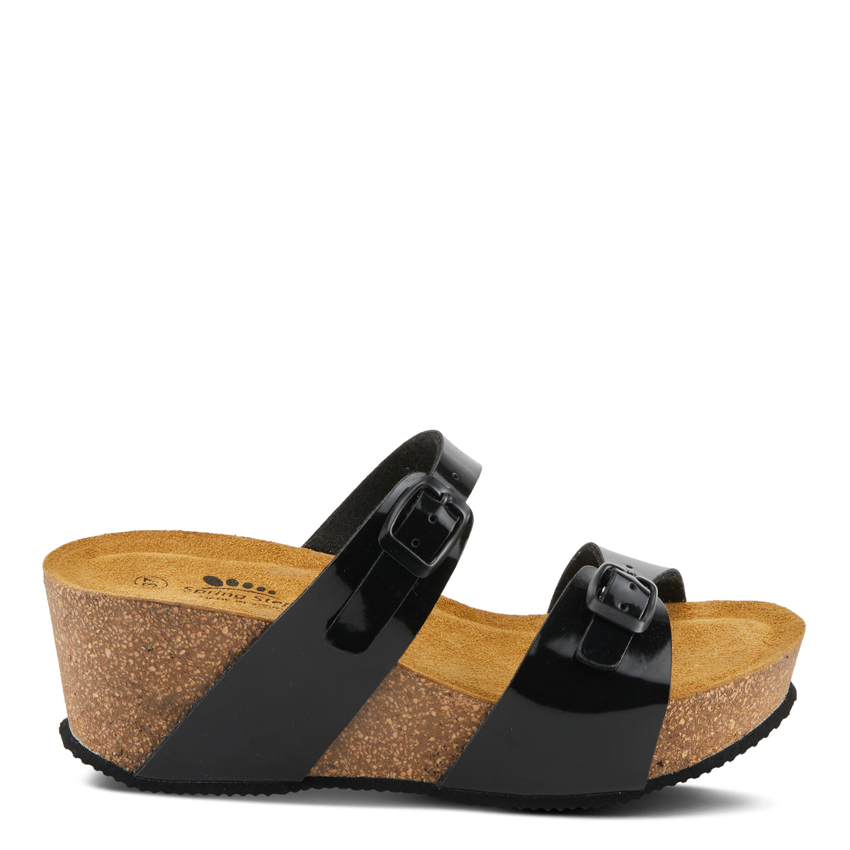 Spring Step SPRING STEP BYNUM SANDALS sandal in black patent with comfortable everyday design