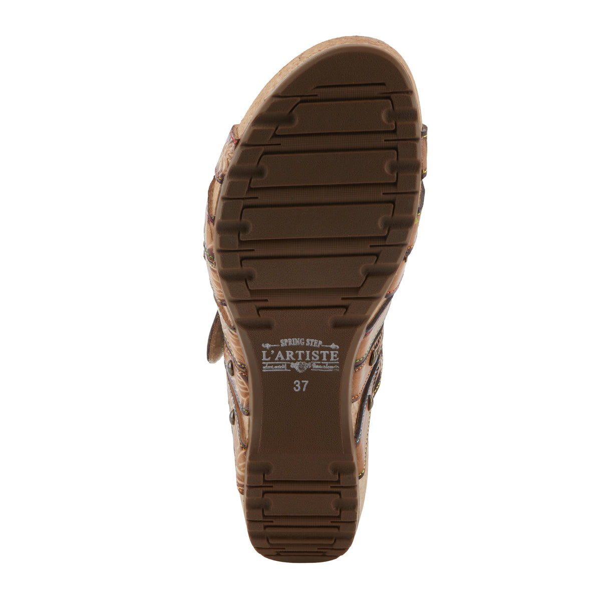 L'Artiste L'ARTISTE CARBONE SANDALS sandal in tan multi with handcrafted leather design