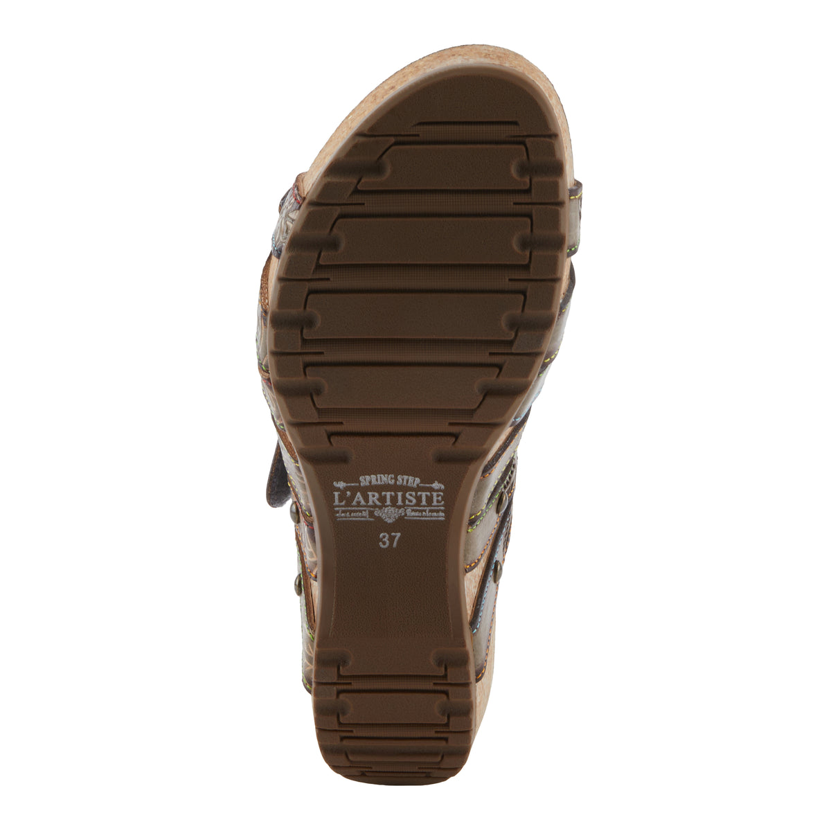 L'Artiste L'ARTISTE CARBONE SANDALS sandal in taupe multi with handcrafted leather design