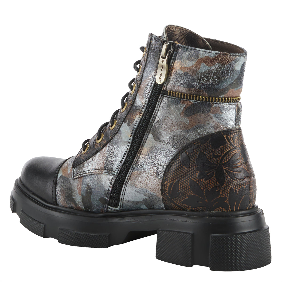 L'Artiste L'ARTISTE CARNELIAN BOOTIE boot in black multi with handcrafted leather design