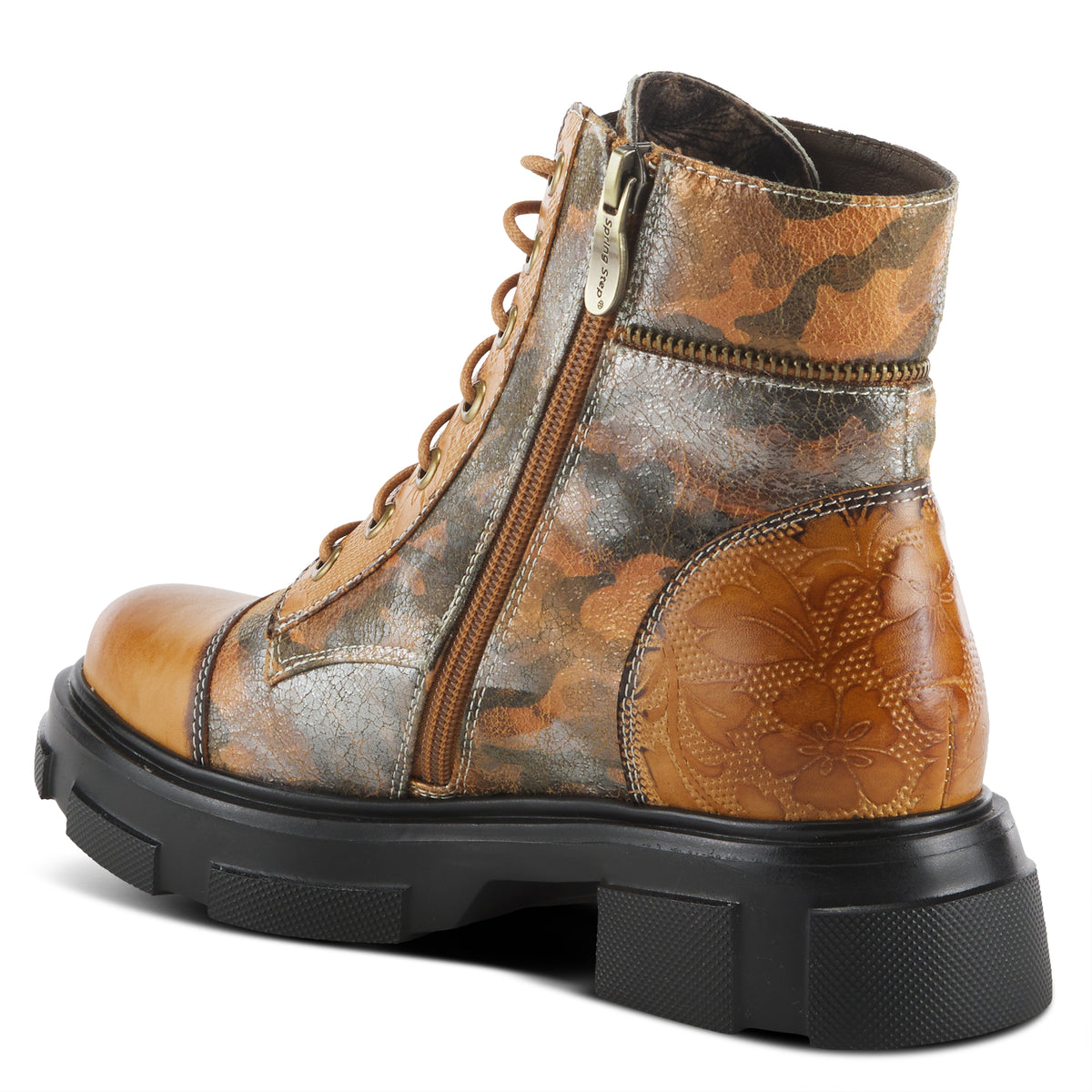 L'Artiste L'ARTISTE CARNELIAN BOOTIE boot in camel multi with handcrafted leather design