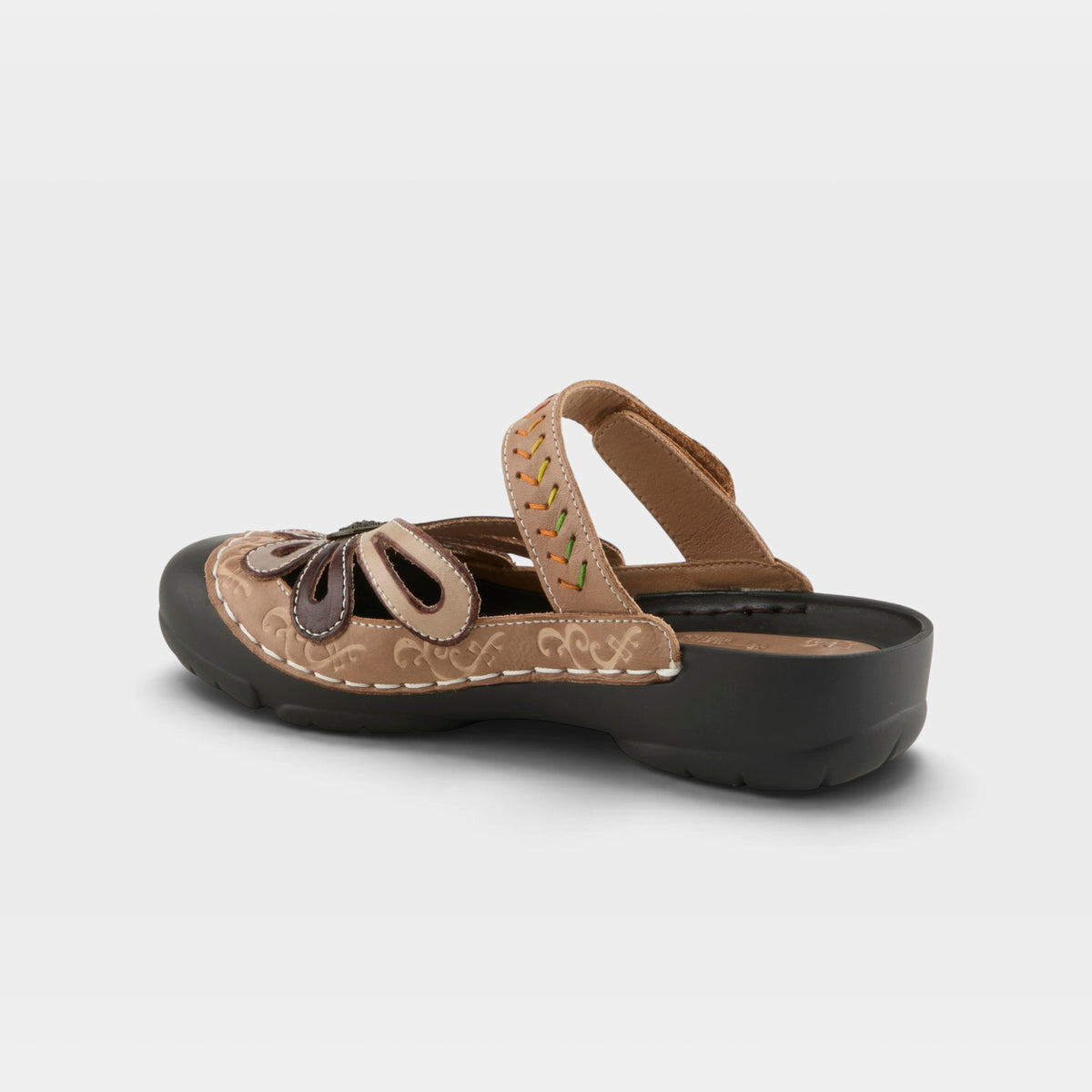 L'Artiste Copa clogs in Beige Multi, alternate angle view