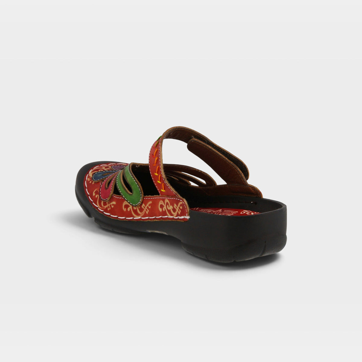 L'Artiste Copa clogs in Red, alternate angle view
