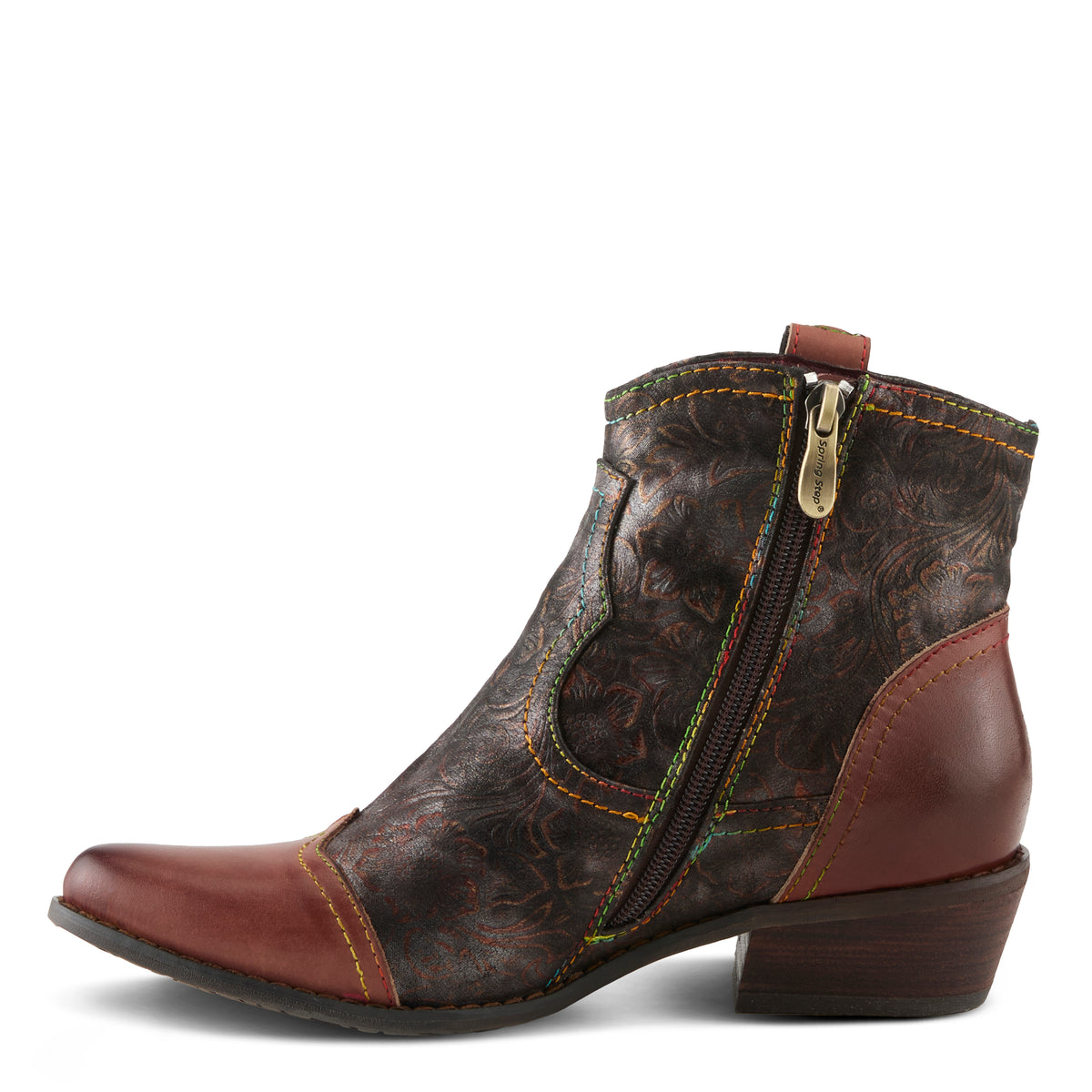 L'Artiste L'ARTISTE COUNTRYPOP-ROSE BOOTS boot in navy multi with handcrafted leather design