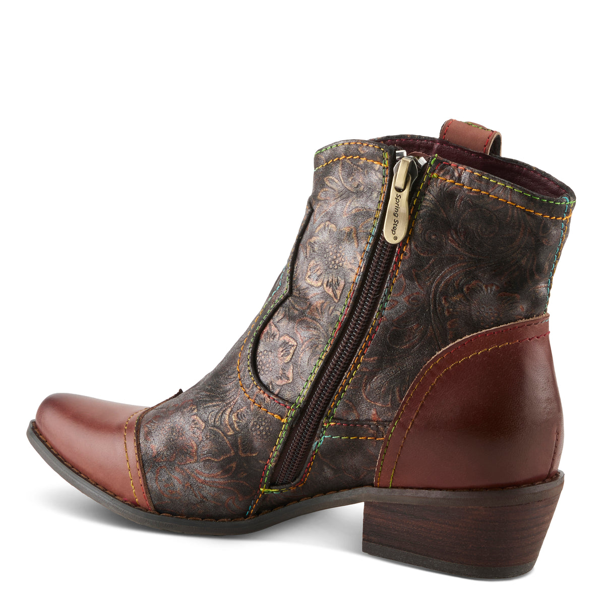 L'Artiste L'ARTISTE COUNTRYPOP-ROSE BOOTS boot in navy multi with handcrafted leather design