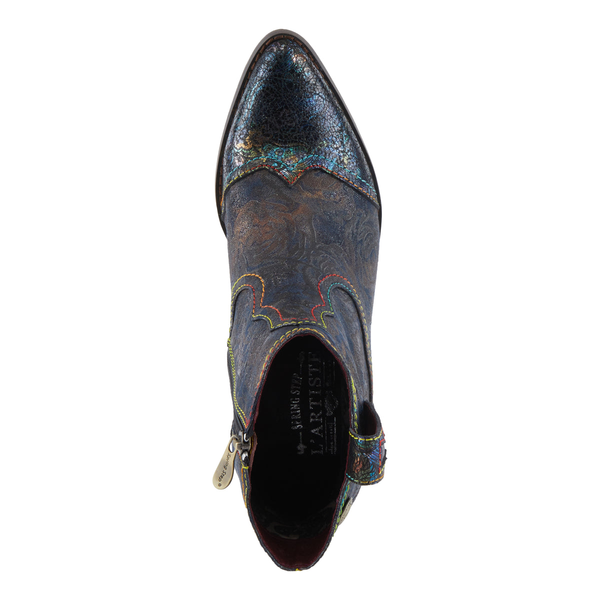 L'Artiste L'ARTISTE COUNTRYPOP-ROSE BOOTS boot in brown multi with handcrafted leather design