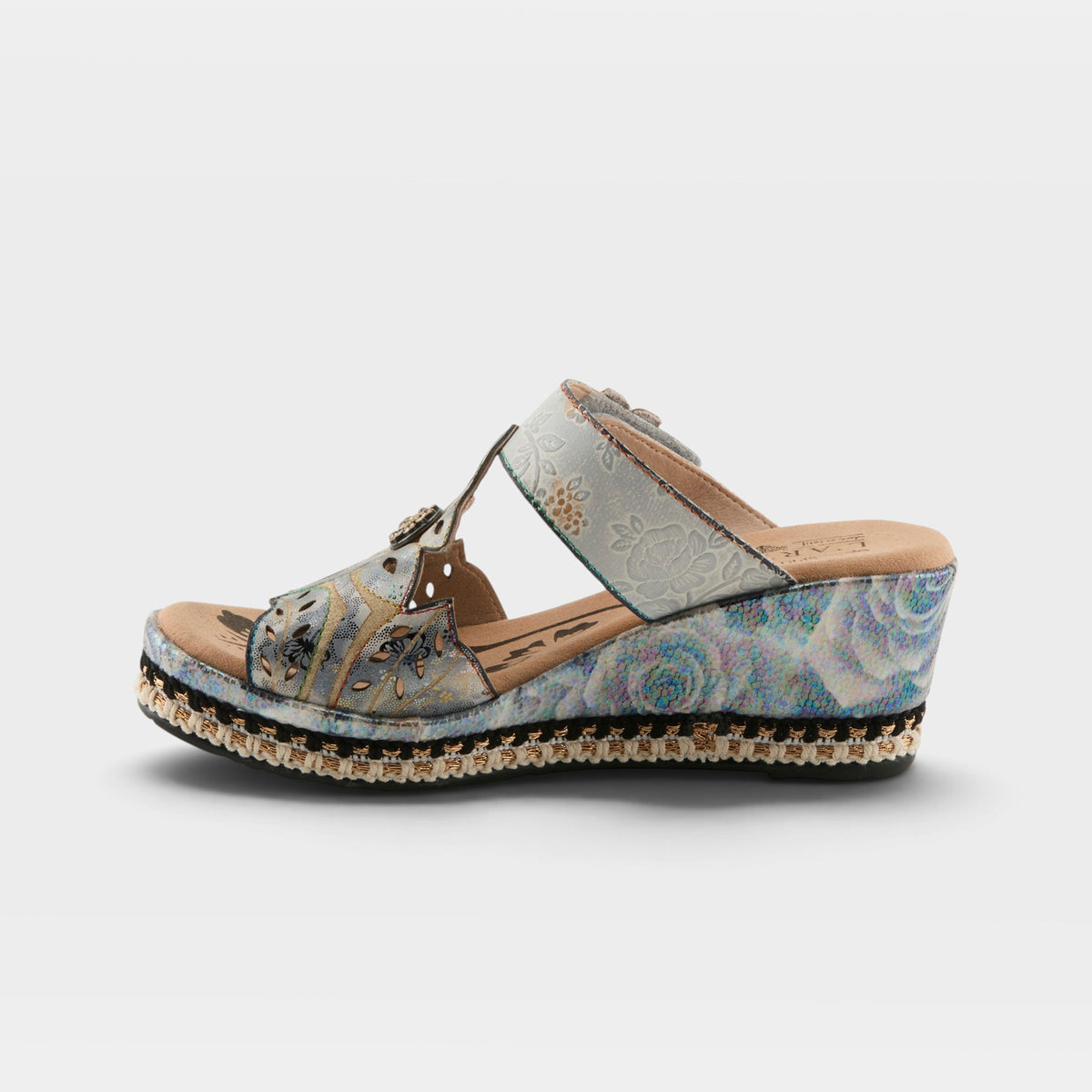 L'Artiste Coverup sandals in Ice, side view