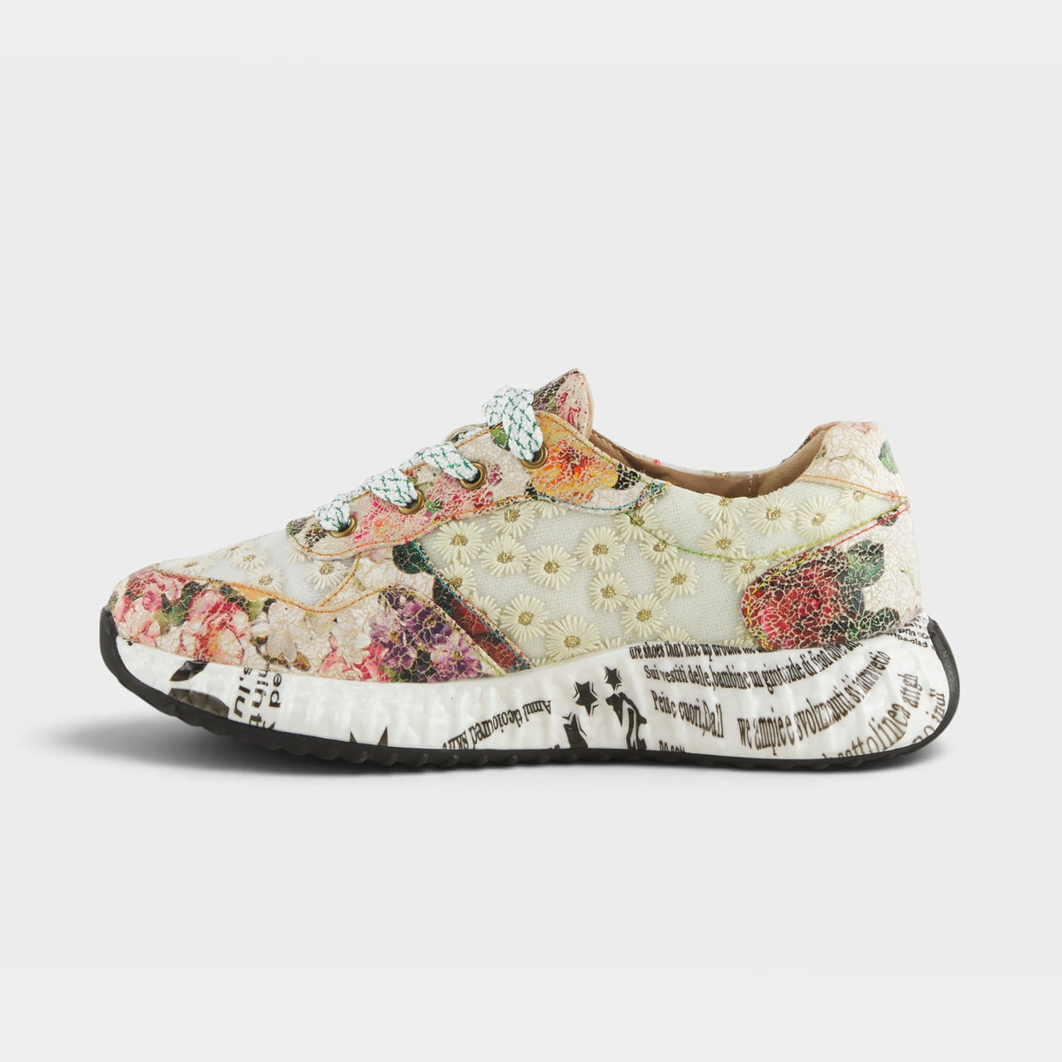 L'Artiste Daisymae sneaker in Beige Multi, side view