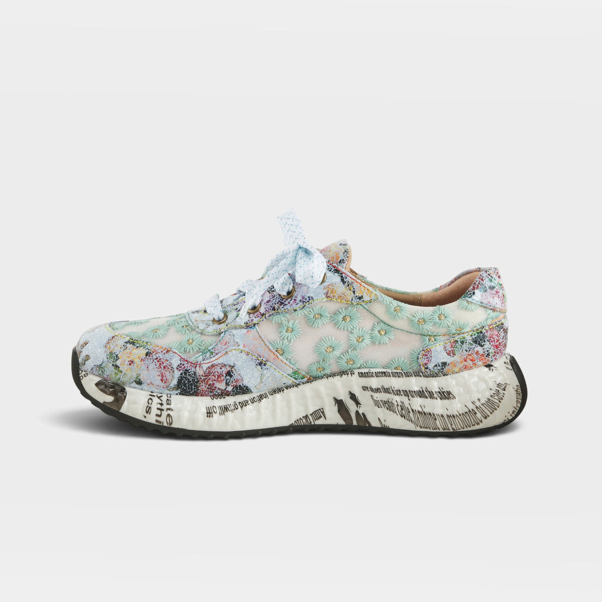 L'Artiste Daisymae sneaker in Blue Multi, side view