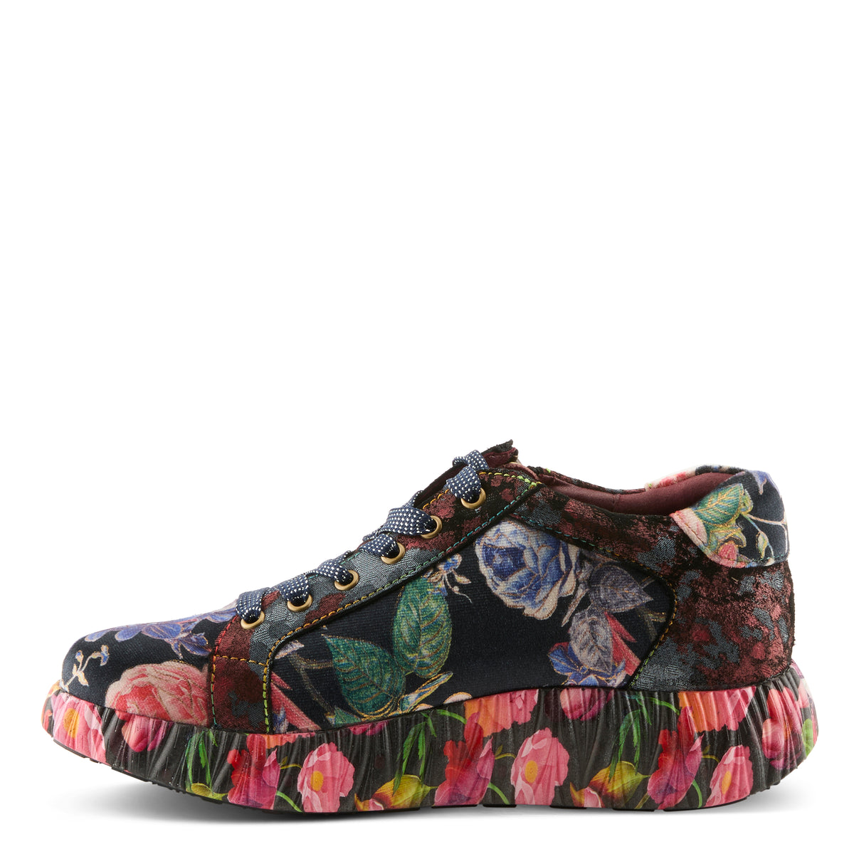 L'Artiste L'ARTISTE DALLYN SNEAKERS shoe in black multi with handcrafted leather design