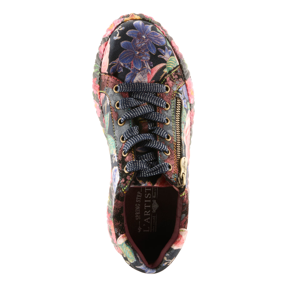 L'Artiste L'ARTISTE DALLYN SNEAKERS shoe in black multi with handcrafted leather design