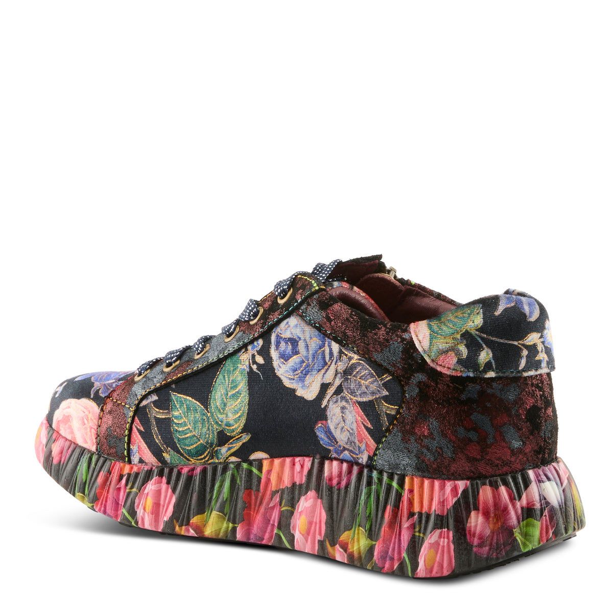 L'Artiste L'ARTISTE DALLYN SNEAKERS shoe in black multi with handcrafted leather design