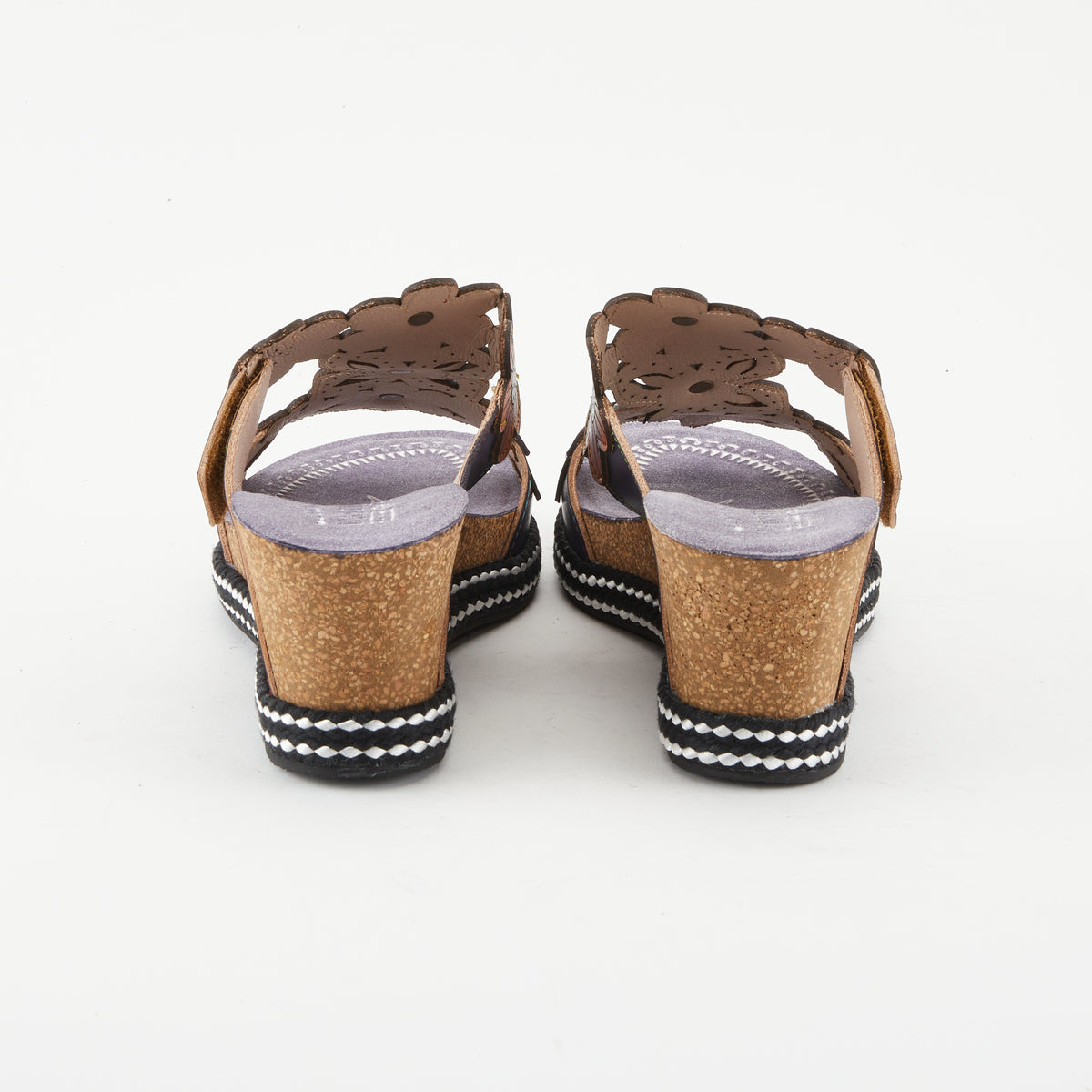 L'Artiste L'ARTISTE DAMOUR SLIDE SANDALS sandal in navy multi with handcrafted leather design