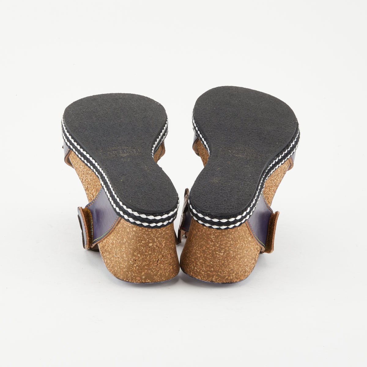 L'Artiste L'ARTISTE DAMOUR SLIDE SANDALS sandal in navy multi with handcrafted leather design