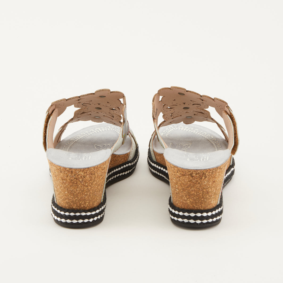 L'Artiste L'ARTISTE DAMOUR SLIDE SANDALS sandal in navy multi with handcrafted leather design