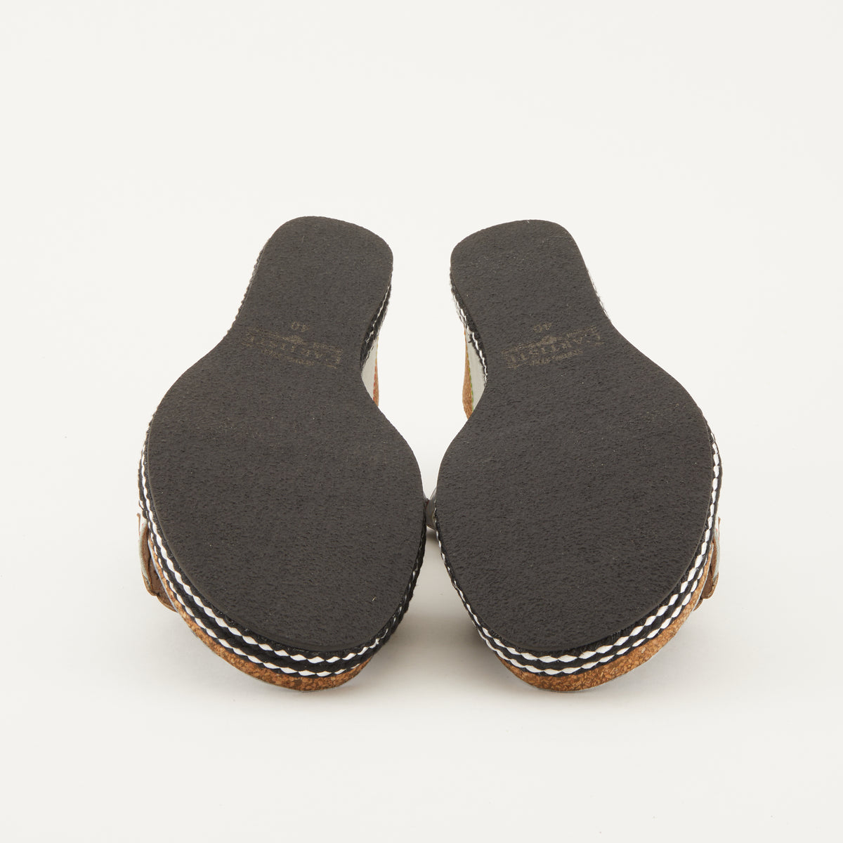 L'Artiste L'ARTISTE DAMOUR SLIDE SANDALS sandal in navy multi with handcrafted leather design