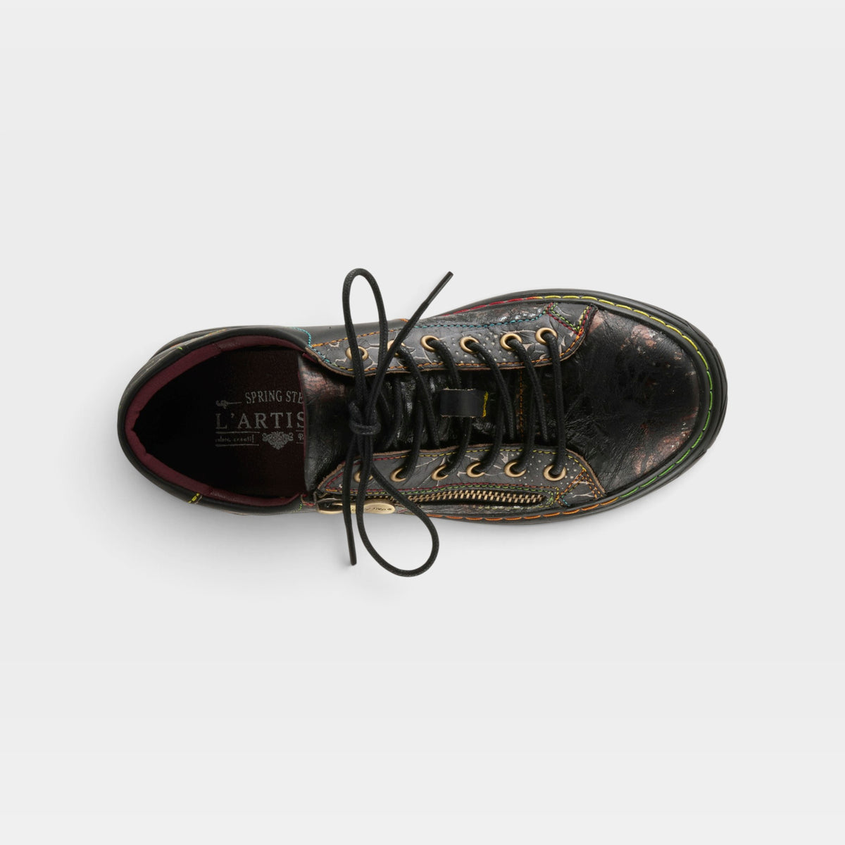 L'Artiste Danli-Bloom sneaker shoes in Black Multi, top view
