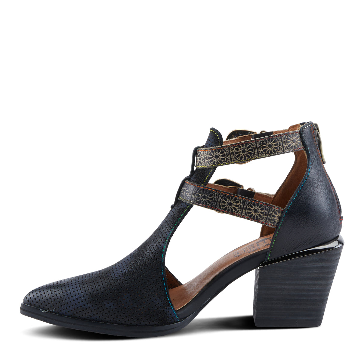 L'Artiste L'ARTISTE DARETOBE SHOES shoe in black multi with handcrafted leather design