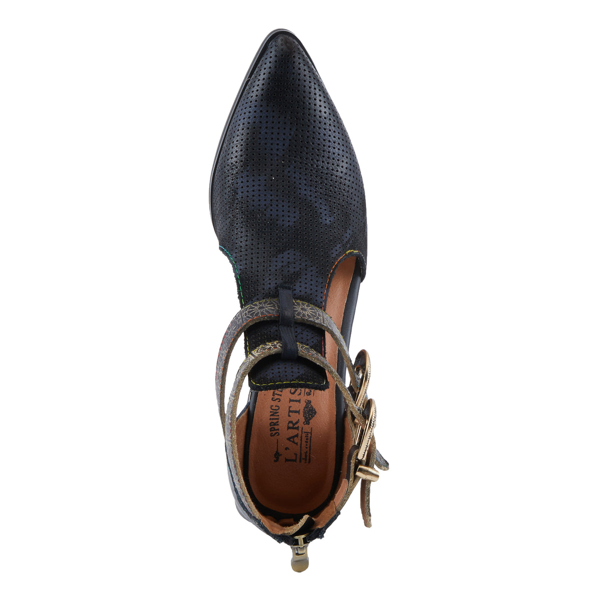 L'Artiste L'ARTISTE DARETOBE SHOES shoe in black multi with handcrafted leather design