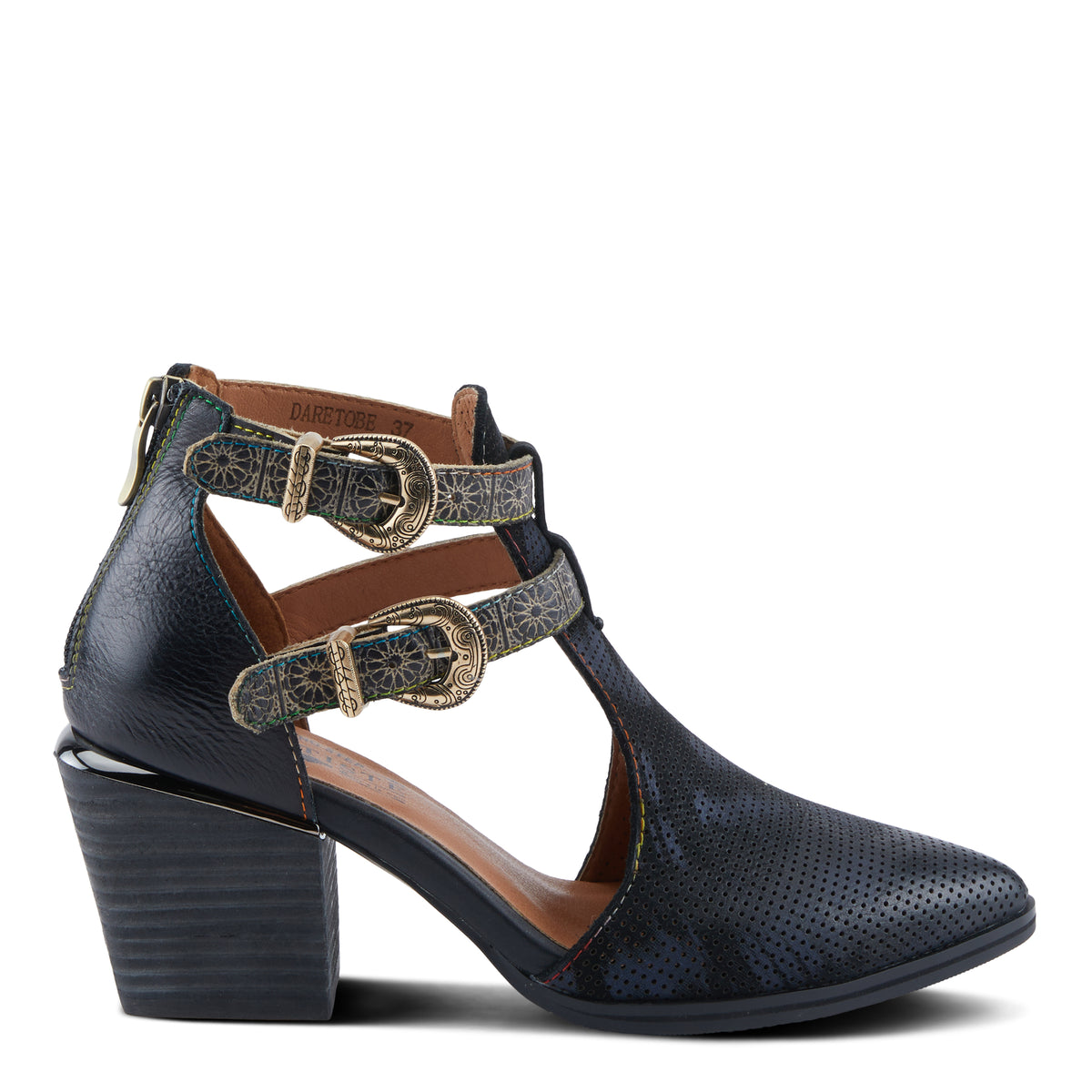 L'Artiste L'ARTISTE DARETOBE SHOES shoe in black multi with handcrafted leather design