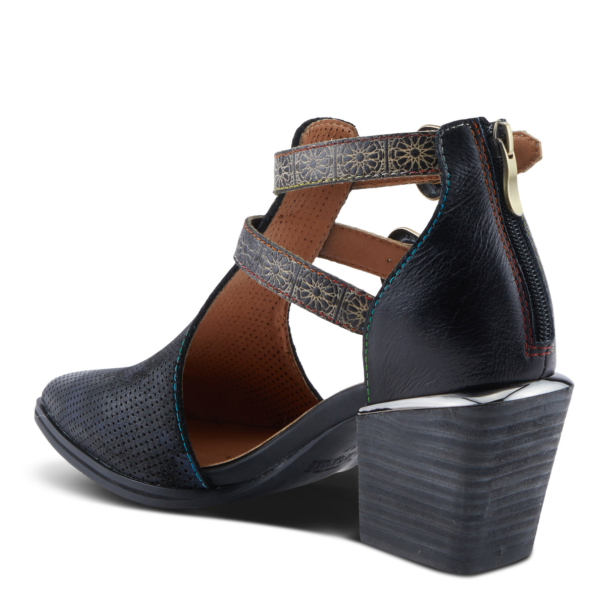 L'Artiste L'ARTISTE DARETOBE SHOES shoe in black multi with handcrafted leather design
