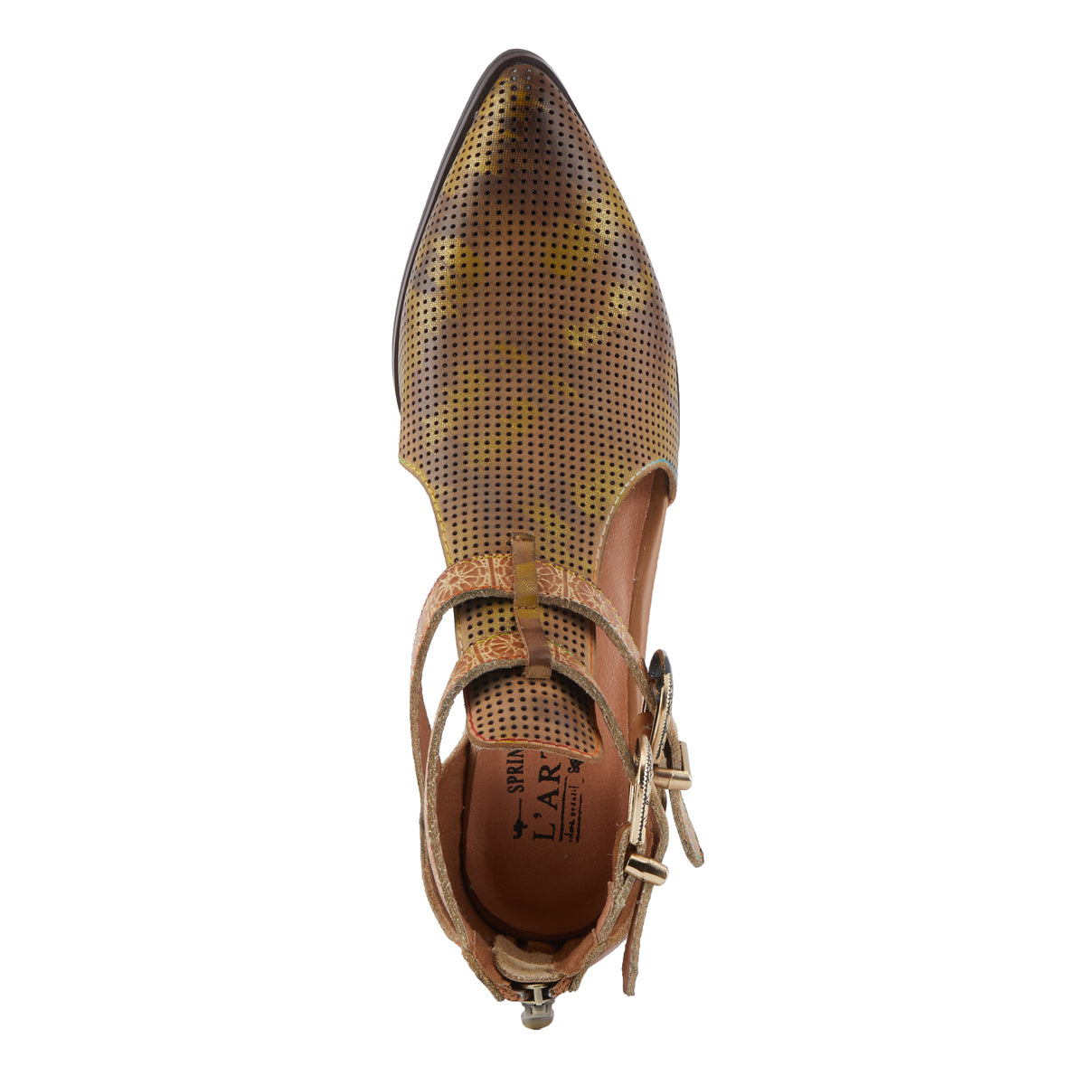 L'Artiste L'ARTISTE DARETOBE SHOES shoe in tan multi with handcrafted leather design