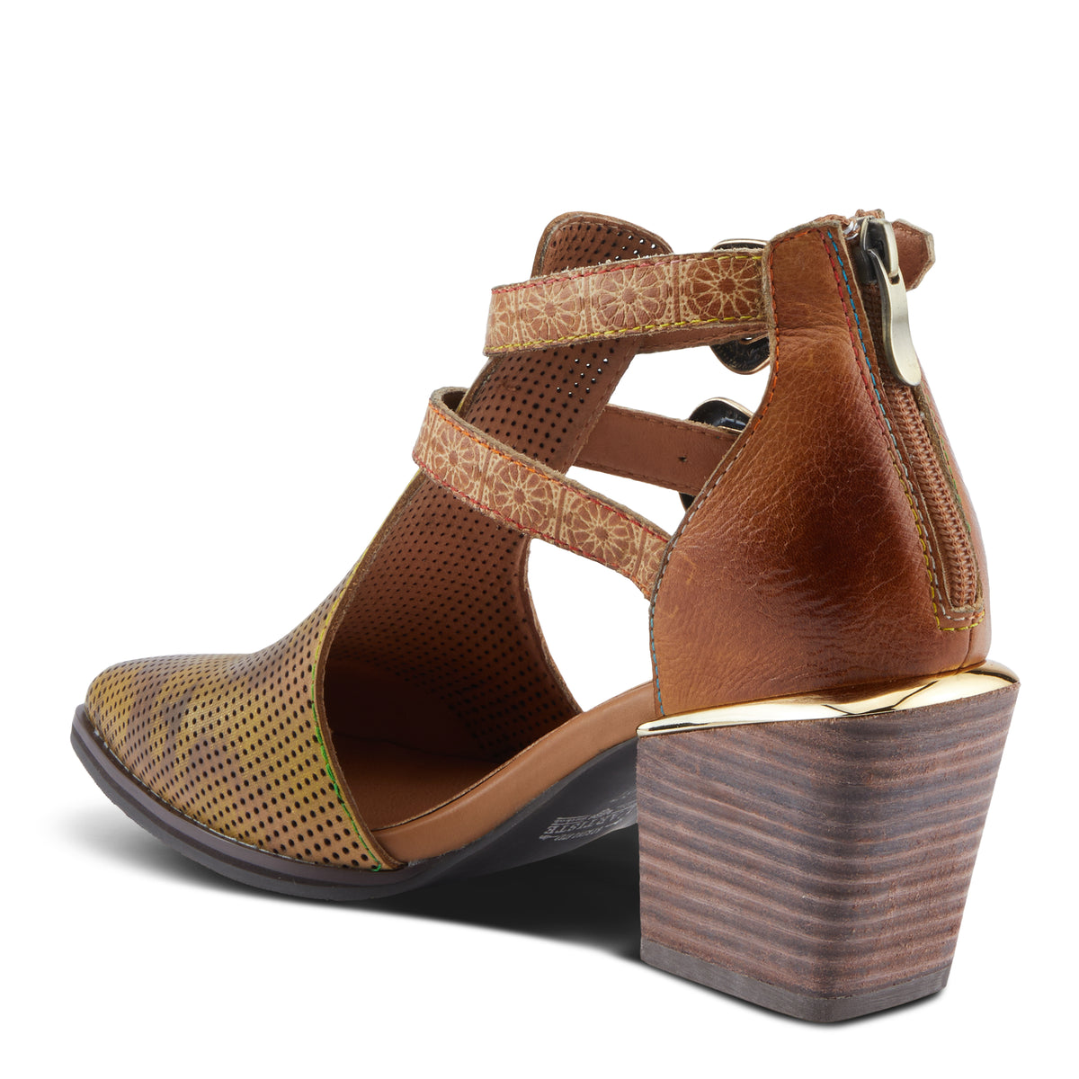 L'Artiste L'ARTISTE DARETOBE SHOES shoe in tan multi with handcrafted leather design