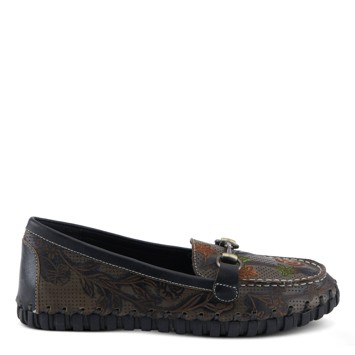 L'Artiste L'ARTISTE DELAVIGNE SHOES shoe in charcoal multi with handcrafted leather design