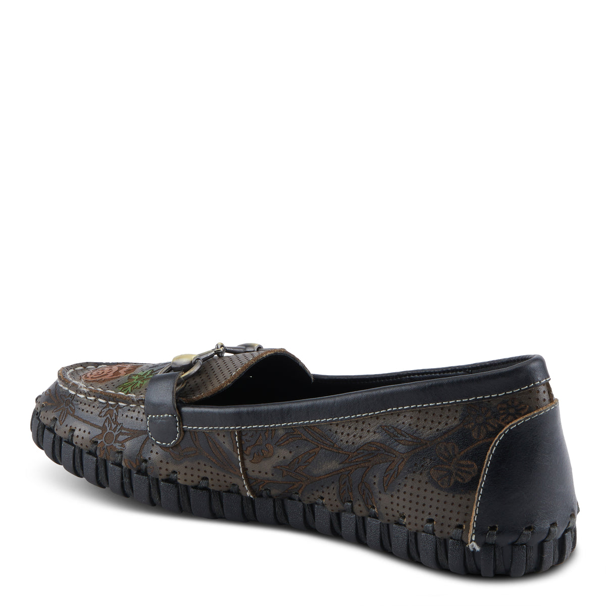 L'Artiste L'ARTISTE DELAVIGNE SHOES shoe in charcoal multi with handcrafted leather design