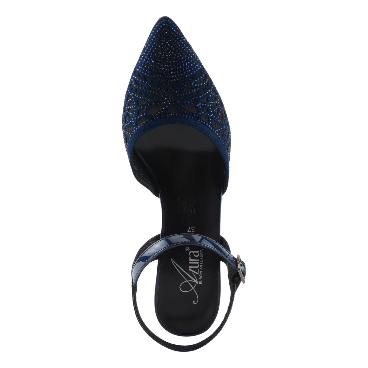 Azura Delicate women's sandal in black with leather upper and buckle detail