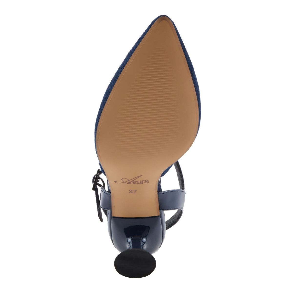 Azura Delicate women's sandal in navy with leather upper and buckle detail