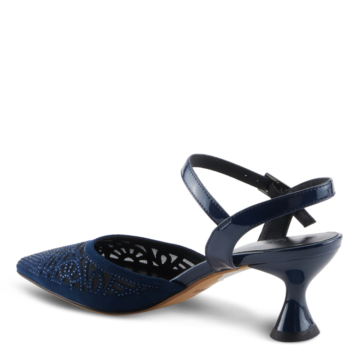 Azura Delicate women's sandal in navy with leather upper and buckle detail