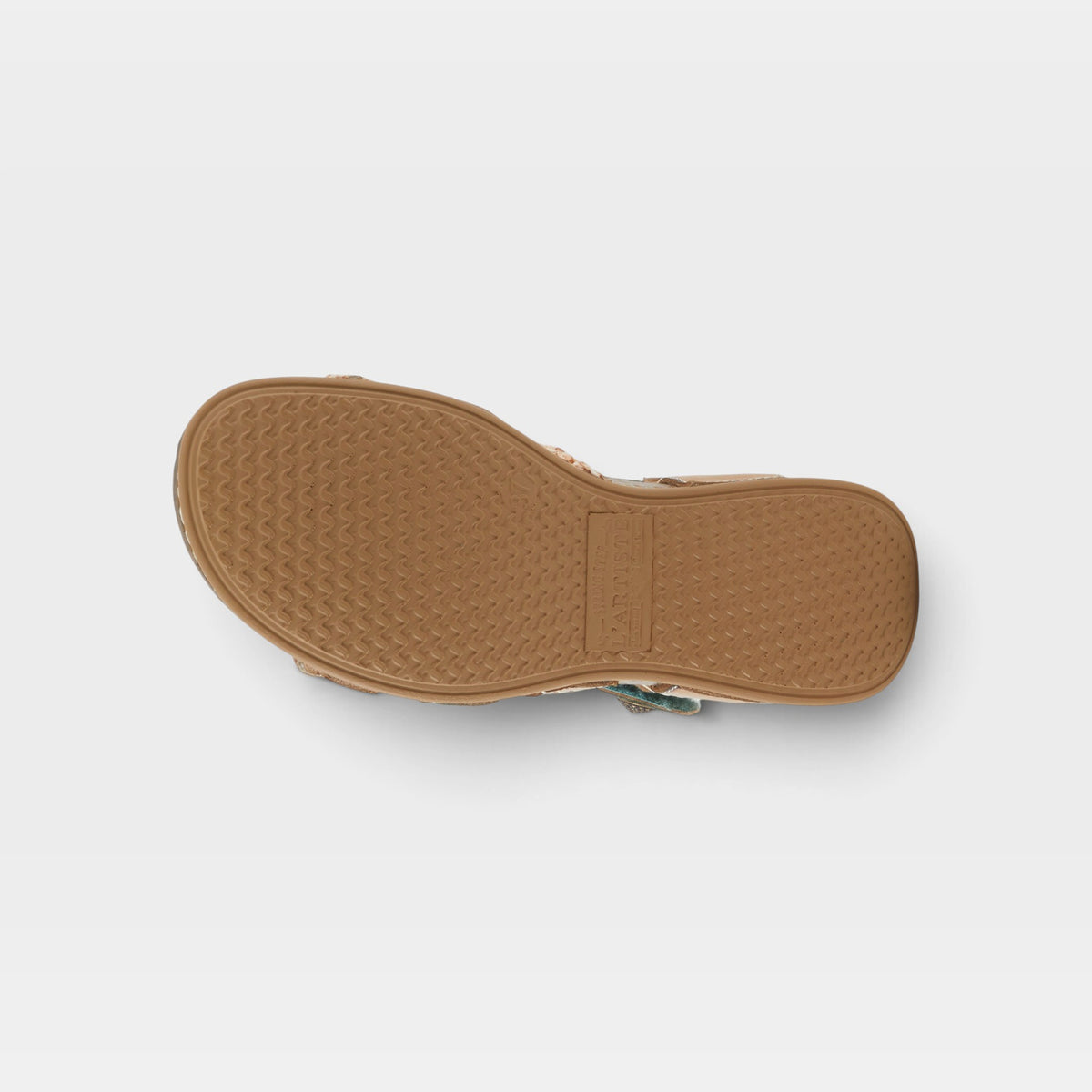 L'Artiste Delila sandals in Beige Multi, outsole view