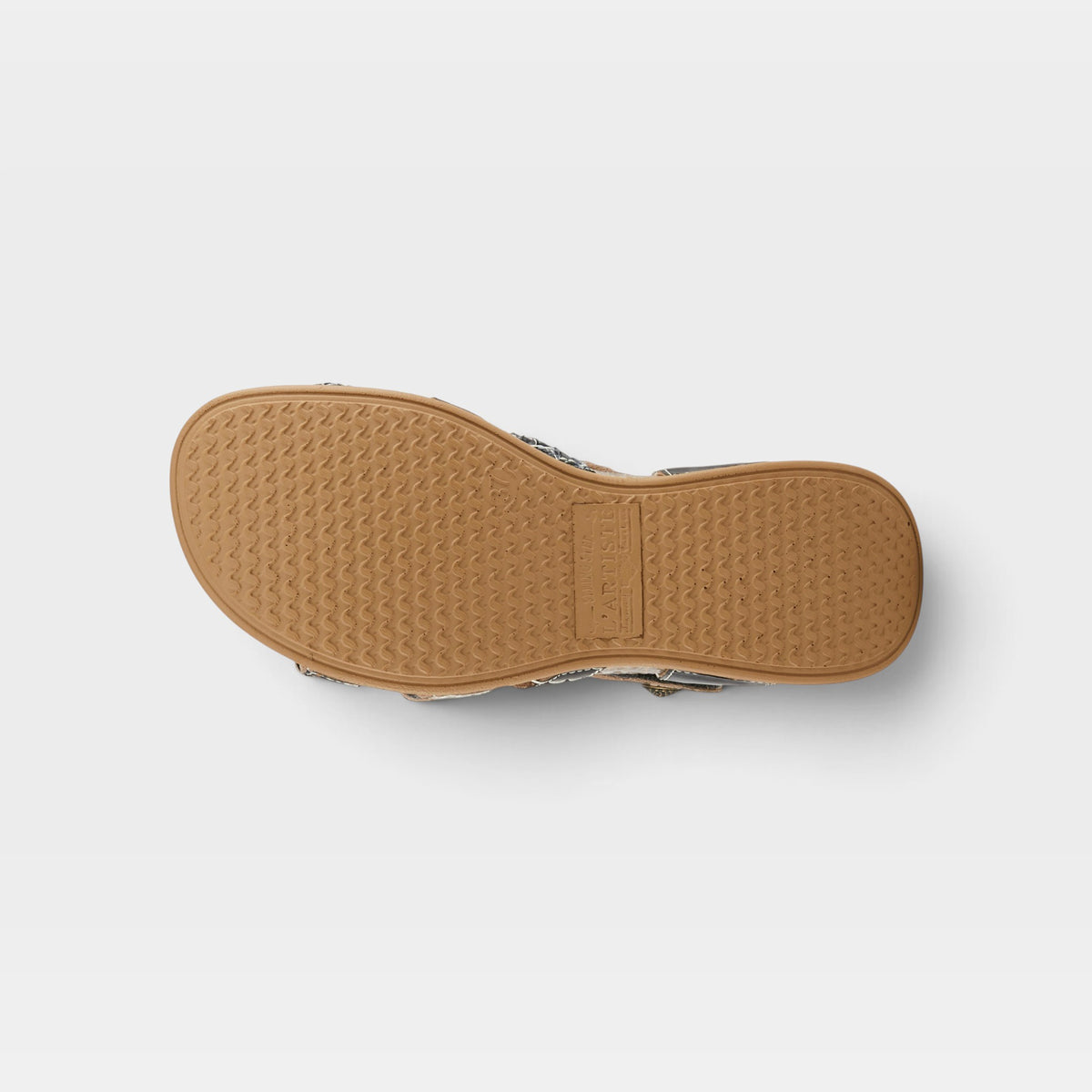 L'Artiste Delila sandals in Black Multi, outsole view