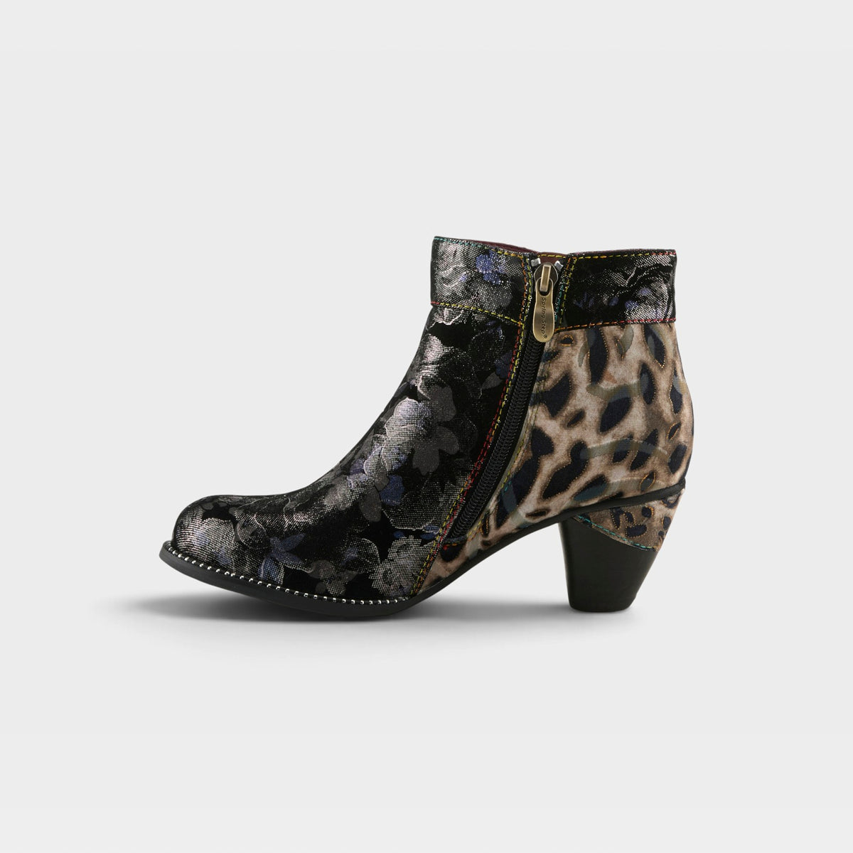 L'Artiste Dessalynn boots in Pewter Multi, side view
