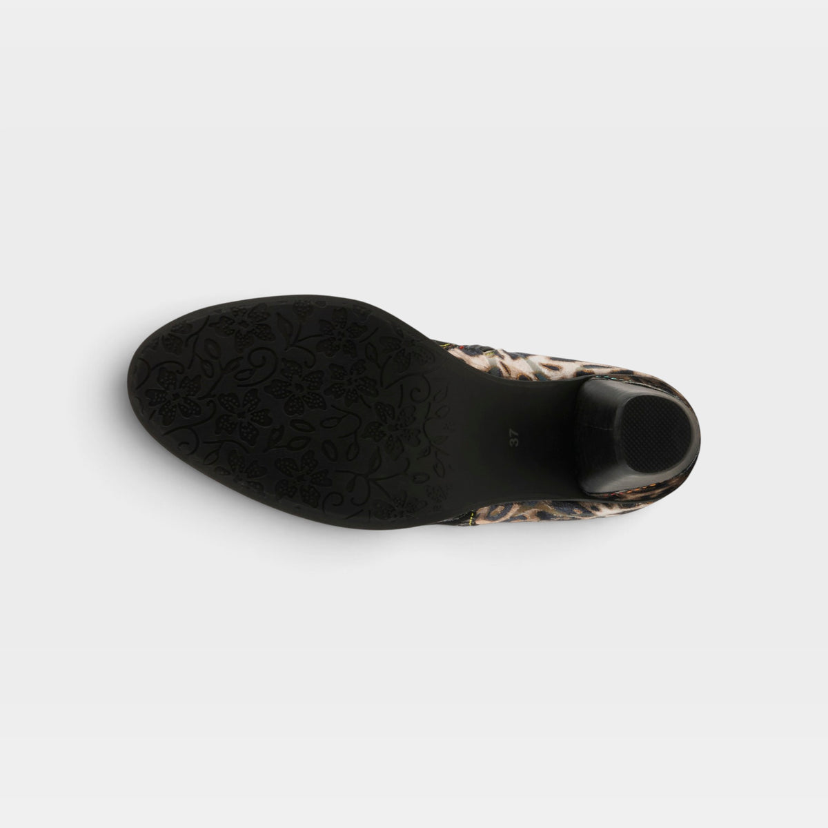 L'Artiste Dessalynn boots in Pewter Multi, outsole view