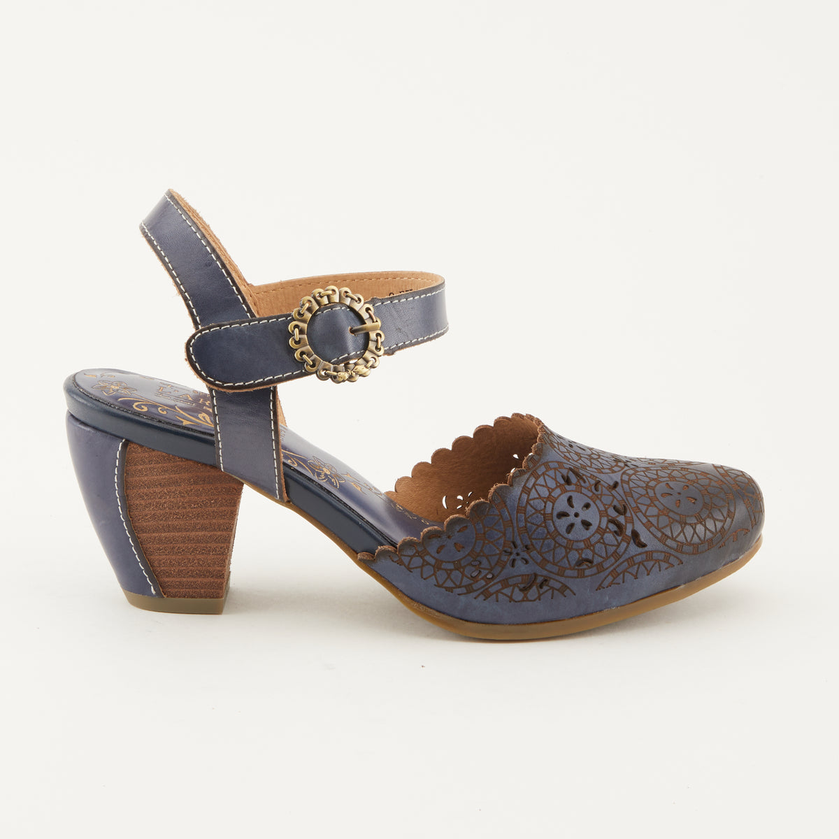 L'Artiste L'ARTISTE EILOOTA SANDALS sandal in navy with handcrafted leather design