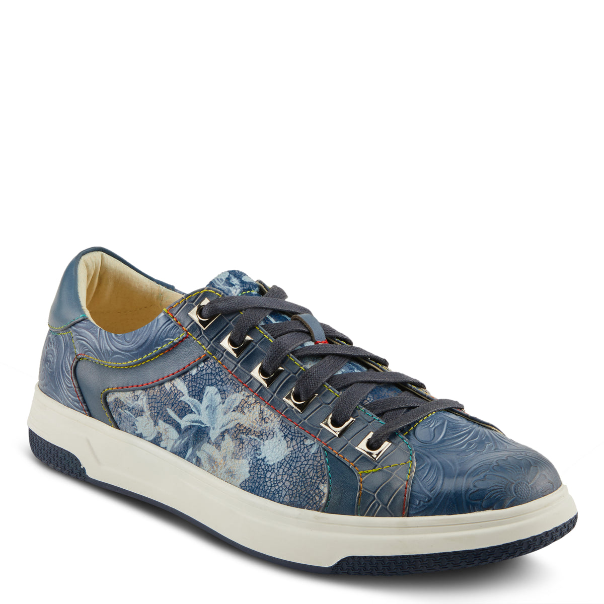 L'Artiste L'ARTISTE MEN FALCON SNEAKERS shoe in tan multi with handcrafted leather design