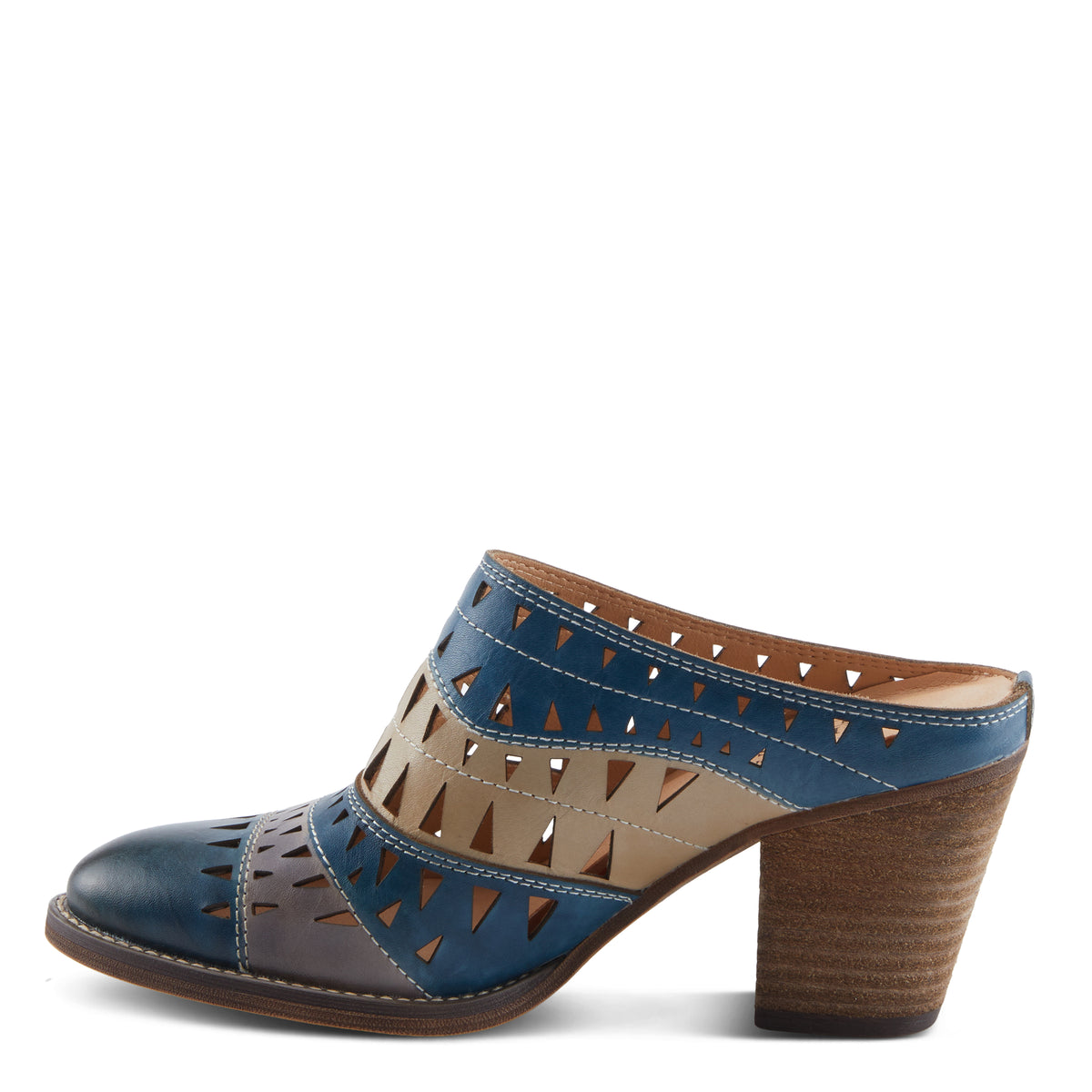 L'Artiste L'ARTISTE FANTASEE SHOES shoe in blue multi with handcrafted leather design