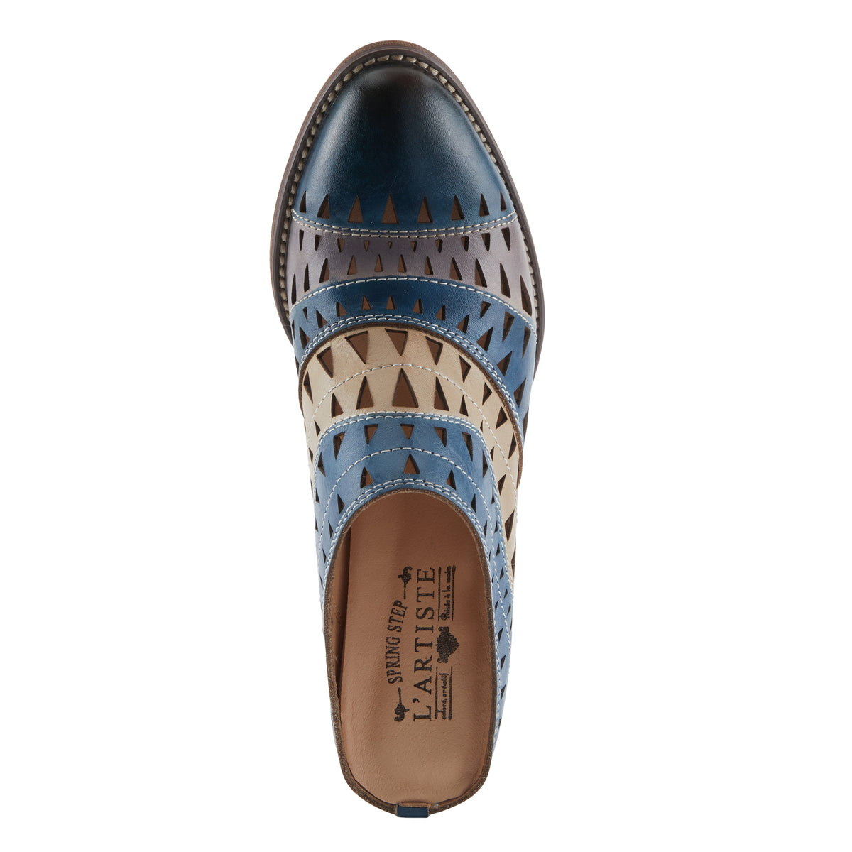 L'Artiste L'ARTISTE FANTASEE SHOES shoe in blue multi with handcrafted leather design