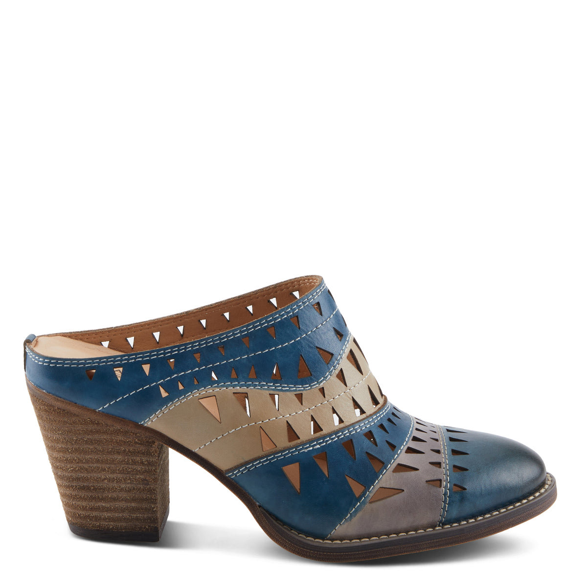 L'Artiste L'ARTISTE FANTASEE SHOES shoe in blue multi with handcrafted leather design